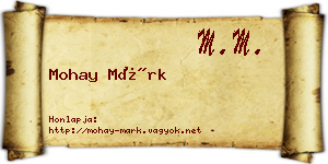 Mohay Márk névjegykártya